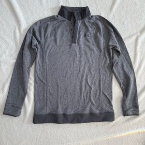 Boys Under Armour Charcoal Quarter Snap Pullover XL